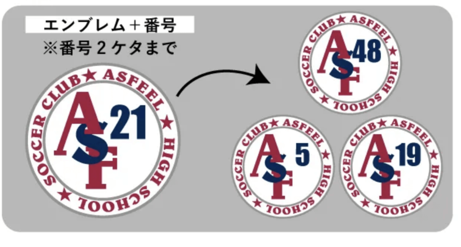 共通デザインx個別ネーミングセット