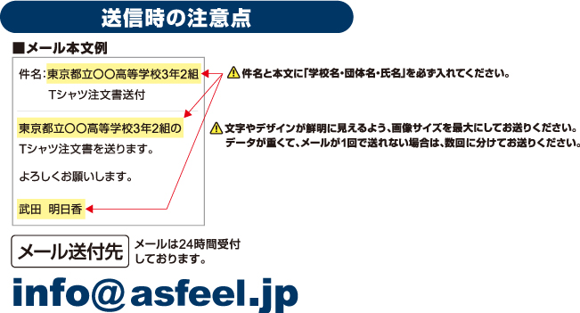 メールでデザインを送る