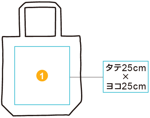 ベーシックキャンバストートバッグ　印刷位置・範囲