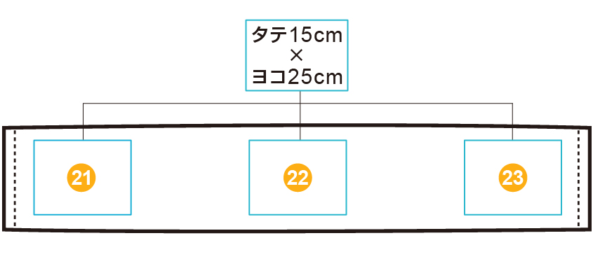 イベントマフラータオル【部分プリント】　印刷位置・範囲